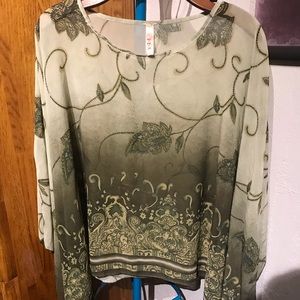 Sheer green top, boho, forest